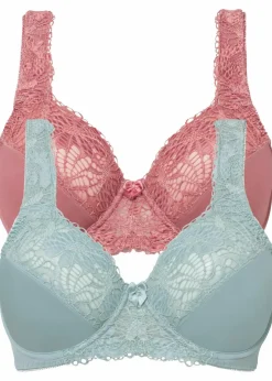 Damen bonprix Große Cups D-H|Bhs|Minimizer-BH mit gepolsterten Trägern (2er Pack)