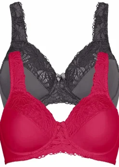Damen bonprix Große Cups D-H|Bhs|Minimizer-BH mit gepolsterten Trägern (2er Pack)