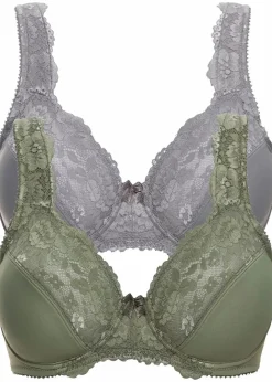 Damen bonprix Große Cups D-H|Bhs|Minimizer-BH mit gepolsterten Trägern (2er Pack)