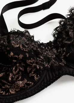 Damen bonprix Große Cups D-H|Nachhaltigere Materialien|Minimizer-BH mit Glitzergarn