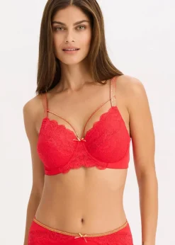 Damen bonprix Wäsche·Dessous|Wäsche·Große Cups D-H|Minimizer-BH mit glitzernden Straps
