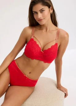 Damen bonprix Wäsche·Dessous|Wäsche·Große Cups D-H|Minimizer-BH mit glitzernden Straps