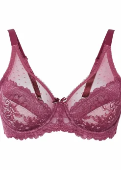 Damen bonprix Wäsche·Dessous|Wäsche·Große Cups D-H|Minimizer-BH mit zarter Spitze