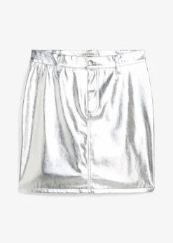 Online Minirock im Metallic-Look Damen Bekleidung·Sportbekleidung|Röcke