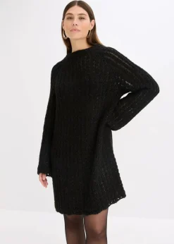Damen bonprix Bekleidung·Umstandsmode|Strickmode|Mini-Strickkleid mit Satin-Schleife und leichter Transparenz