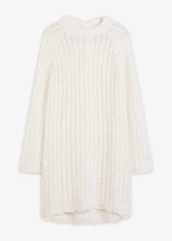 Damen bonprix Bekleidung·Umstandsmode|Strickmode|Mini-Strickkleid mit Satin-Schleife und leichter Transparenz