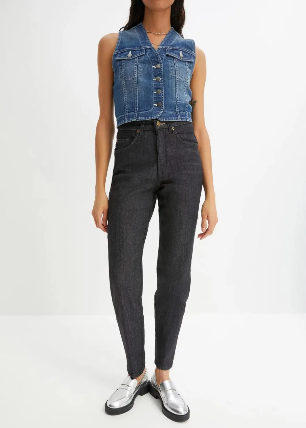 Damen bonprix Jeans|Bekleidung·Shirts & Tops|Mom Jeans High Waist, Stretch