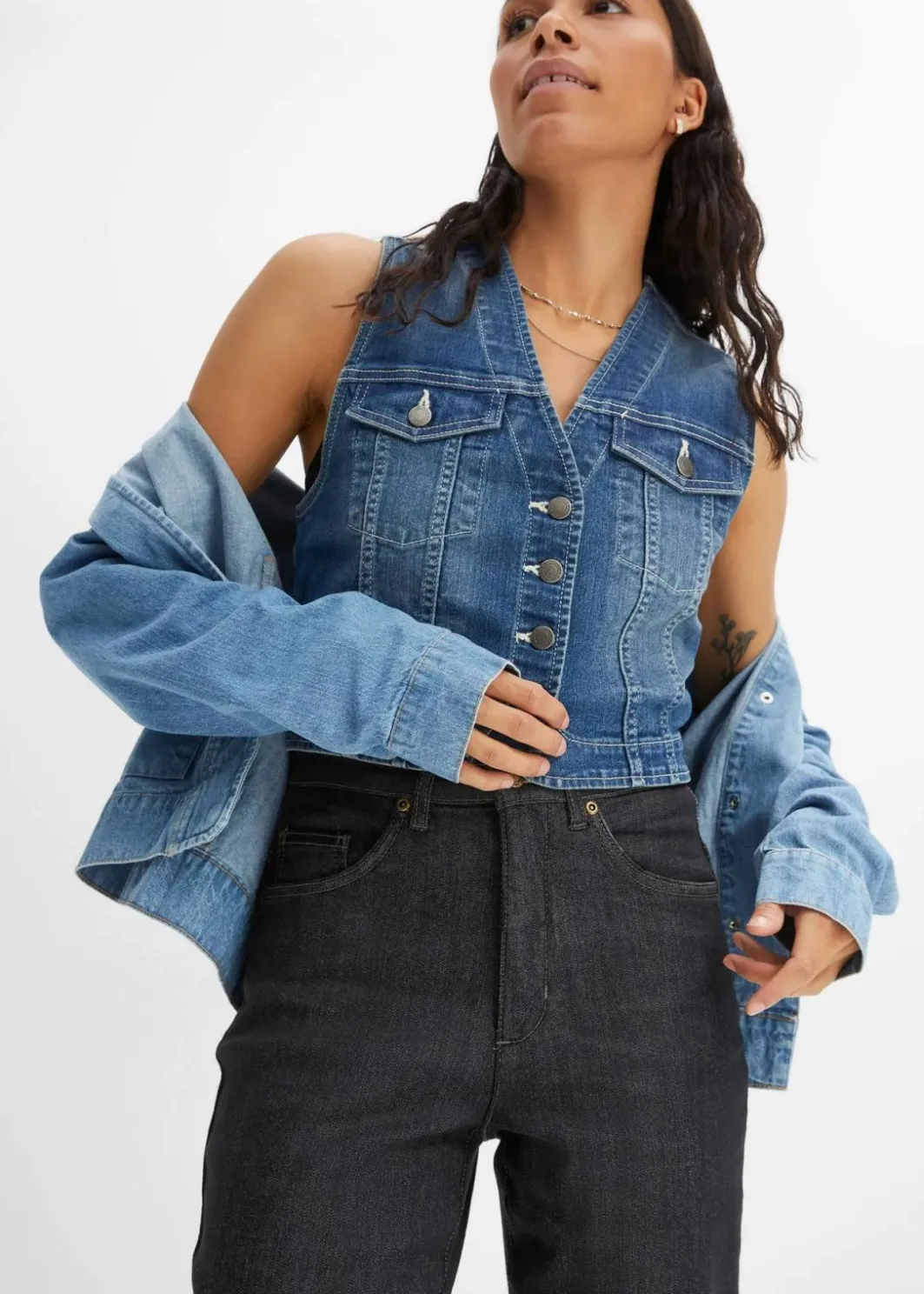 Damen bonprix Jeans|Bekleidung·Shirts & Tops|Mom Jeans High Waist, Stretch