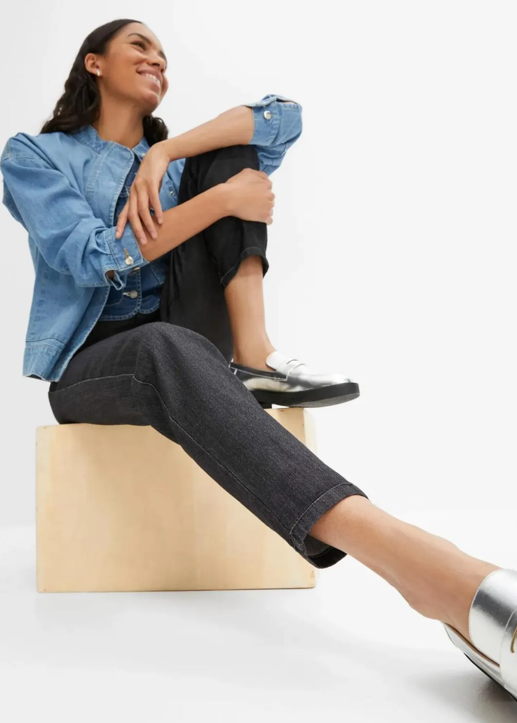 Damen bonprix Jeans|Bekleidung·Shirts & Tops|Mom Jeans High Waist, Stretch