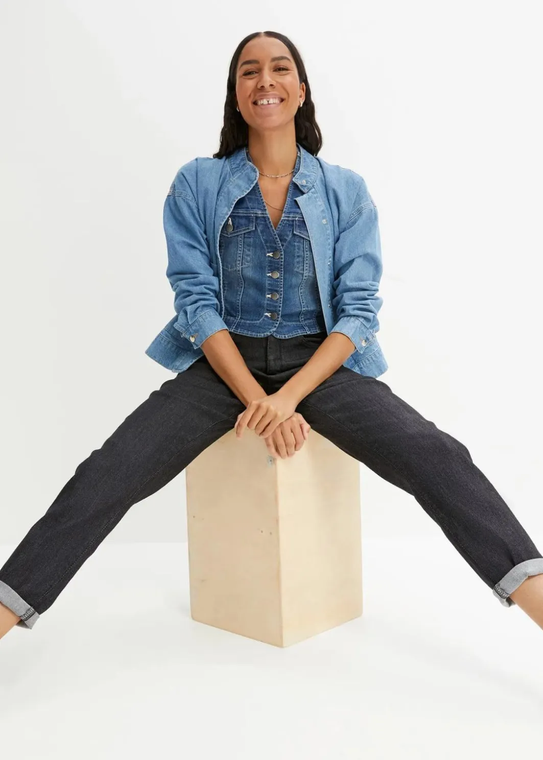 Damen bonprix Jeans|Bekleidung·Shirts & Tops|Mom Jeans High Waist, Stretch