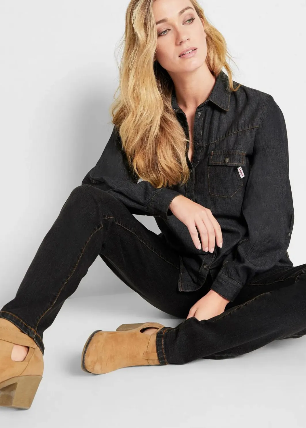 Damen bonprix Jeans|Bekleidung·Shirts & Tops|Mom Jeans Mid Waist, long