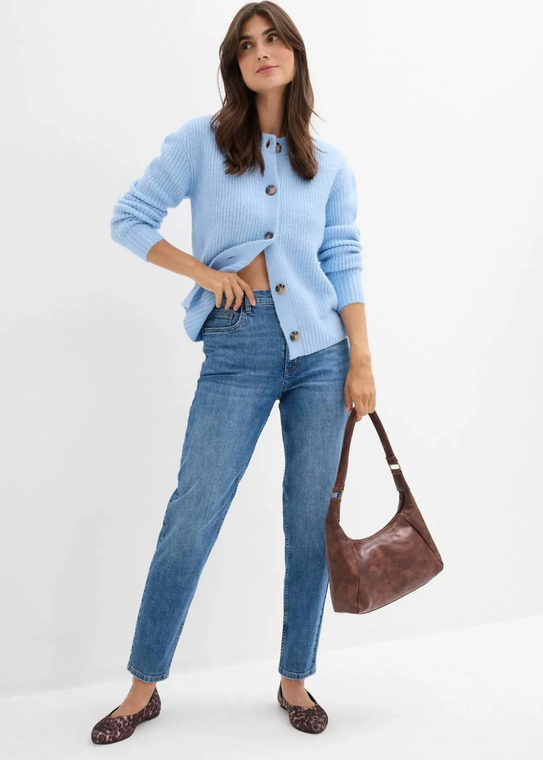 Outlet Mom-Jeans High Waist, cropped Damen Bekleidung·Shirts & Tops|Jeans