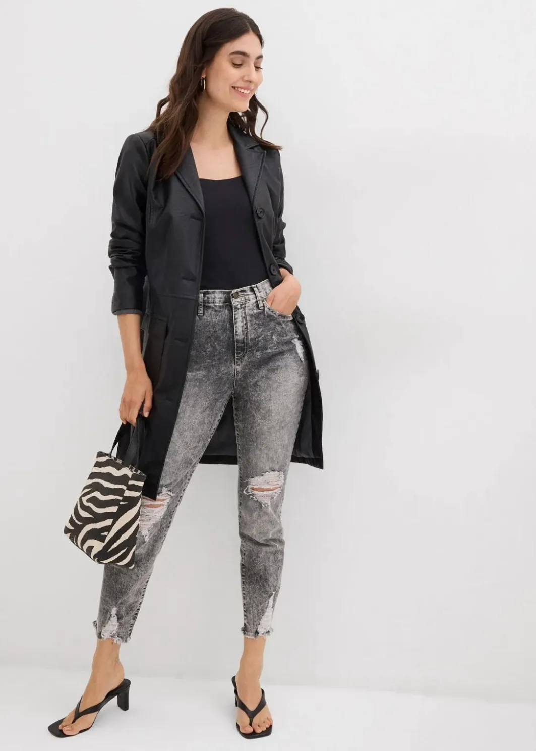 Mom-Jeans High Waist mit Destroy-Effekten Damen Jeans|Bekleidung·Shirts & Tops