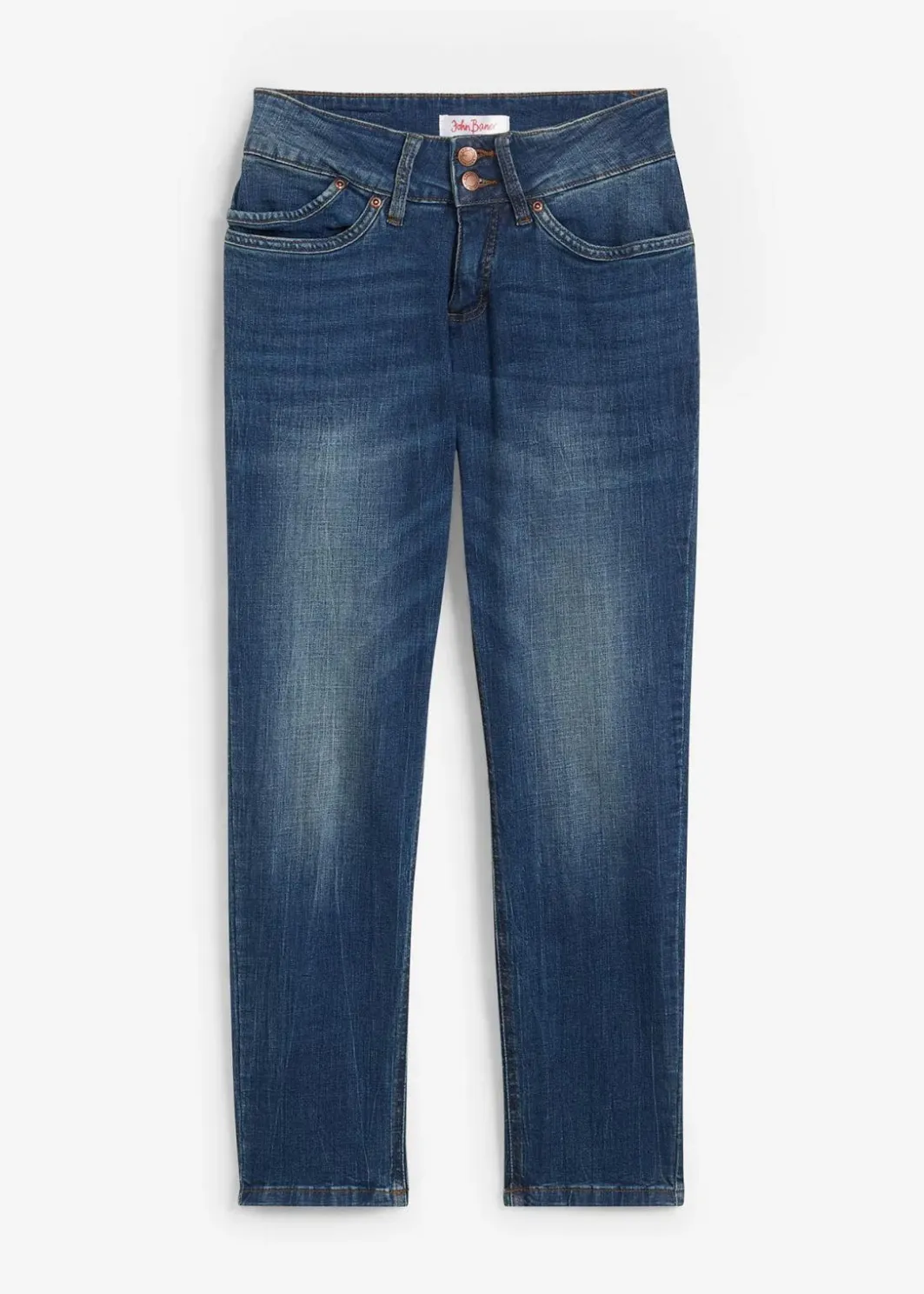 Damen bonprix Kurzgrößen|Bekleidung·Shirts & Tops|Mom-Jeans Mid Waist