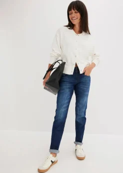Damen bonprix Kurzgrößen|Bekleidung·Shirts & Tops|Mom-Jeans Mid Waist