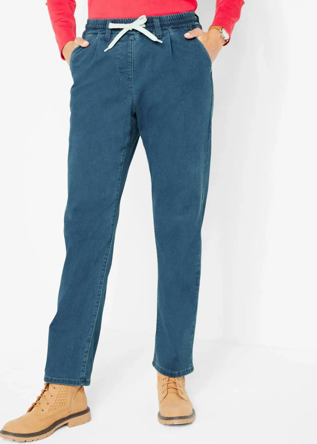Damen bonprix Jeans|Thermobekleidung|Mom-Jeans Mid Waist, Thermo mit Bequembund