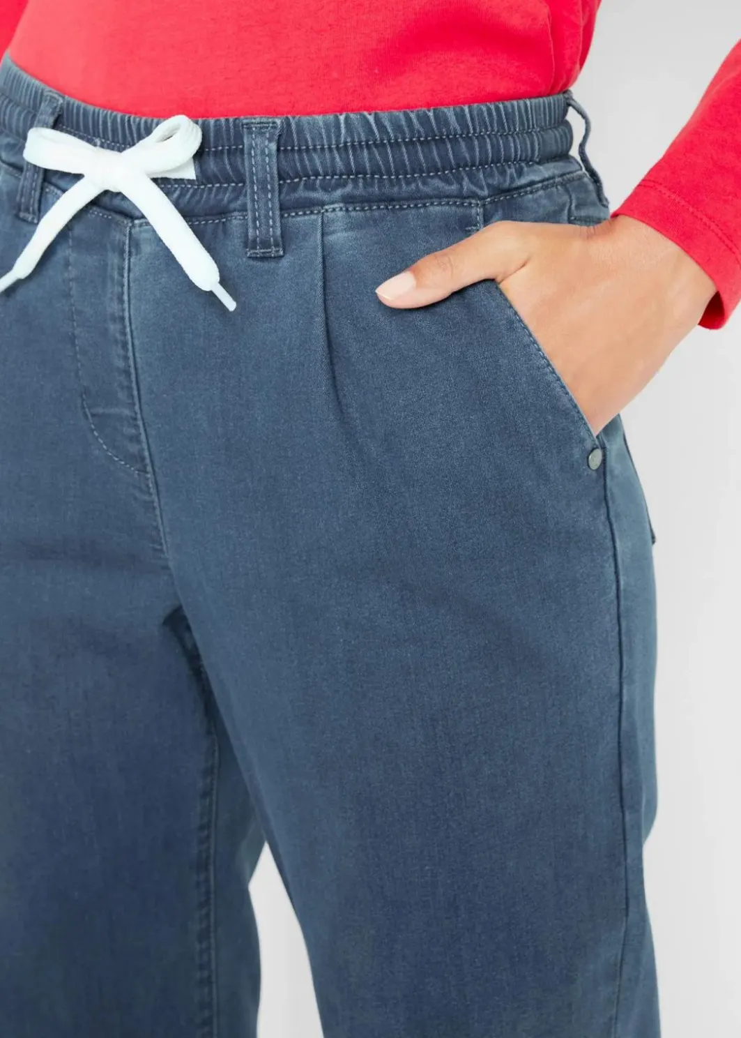 Damen bonprix Jeans|Thermobekleidung|Mom-Jeans Mid Waist, Thermo mit Bequembund