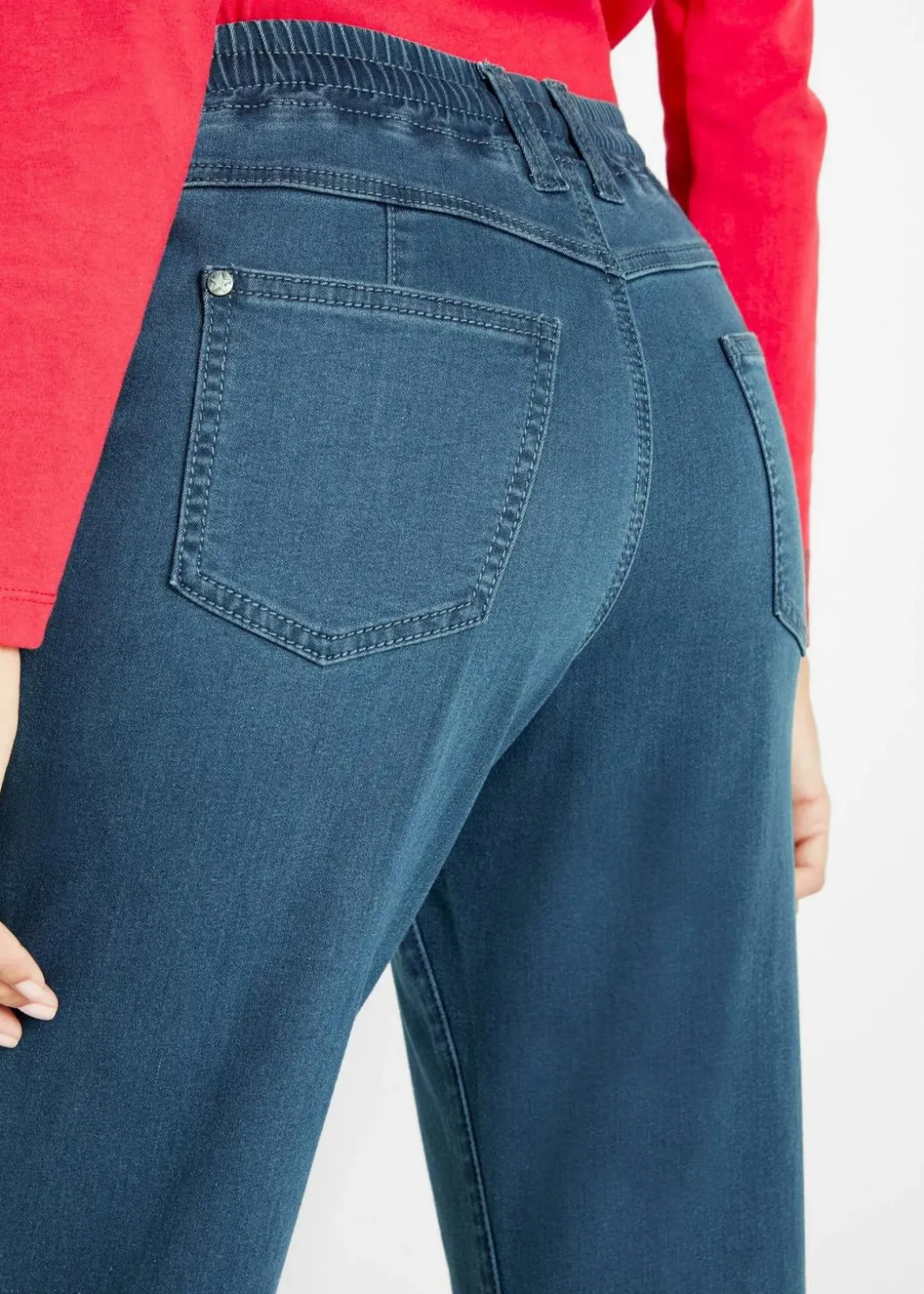 Damen bonprix Jeans|Thermobekleidung|Mom-Jeans Mid Waist, Thermo mit Bequembund