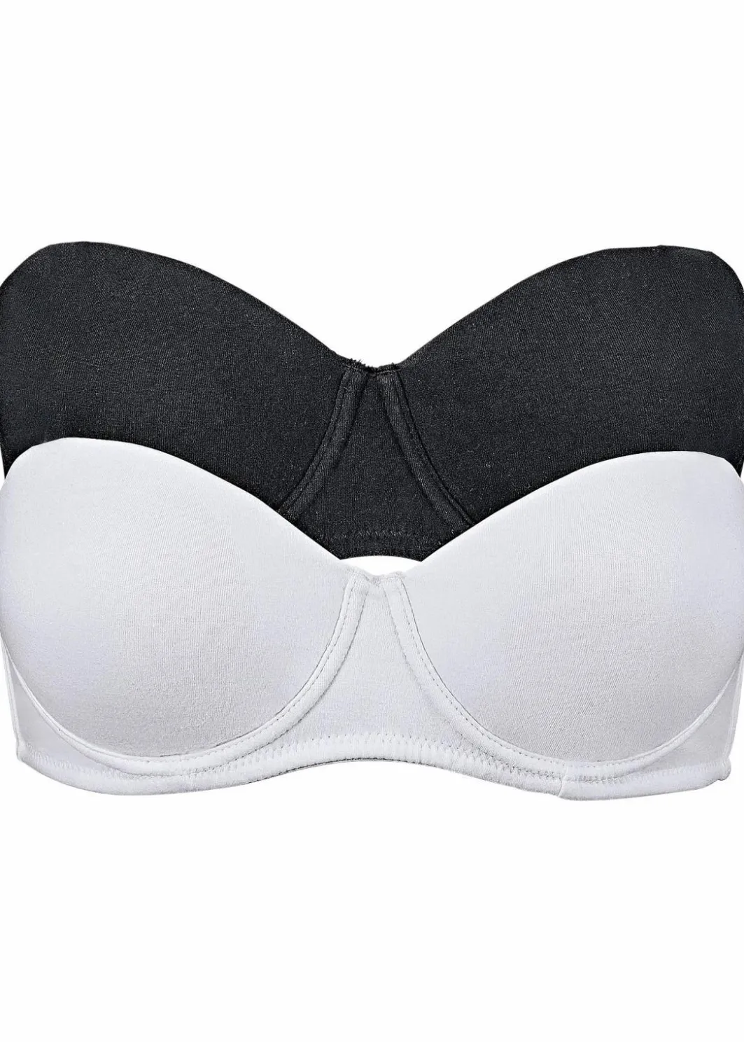 Damen bonprix Große Cups D-H|Nachhaltigere Materialien|Multiway BH mit Bügel mit Bio-Baumwolle (2er Pack)