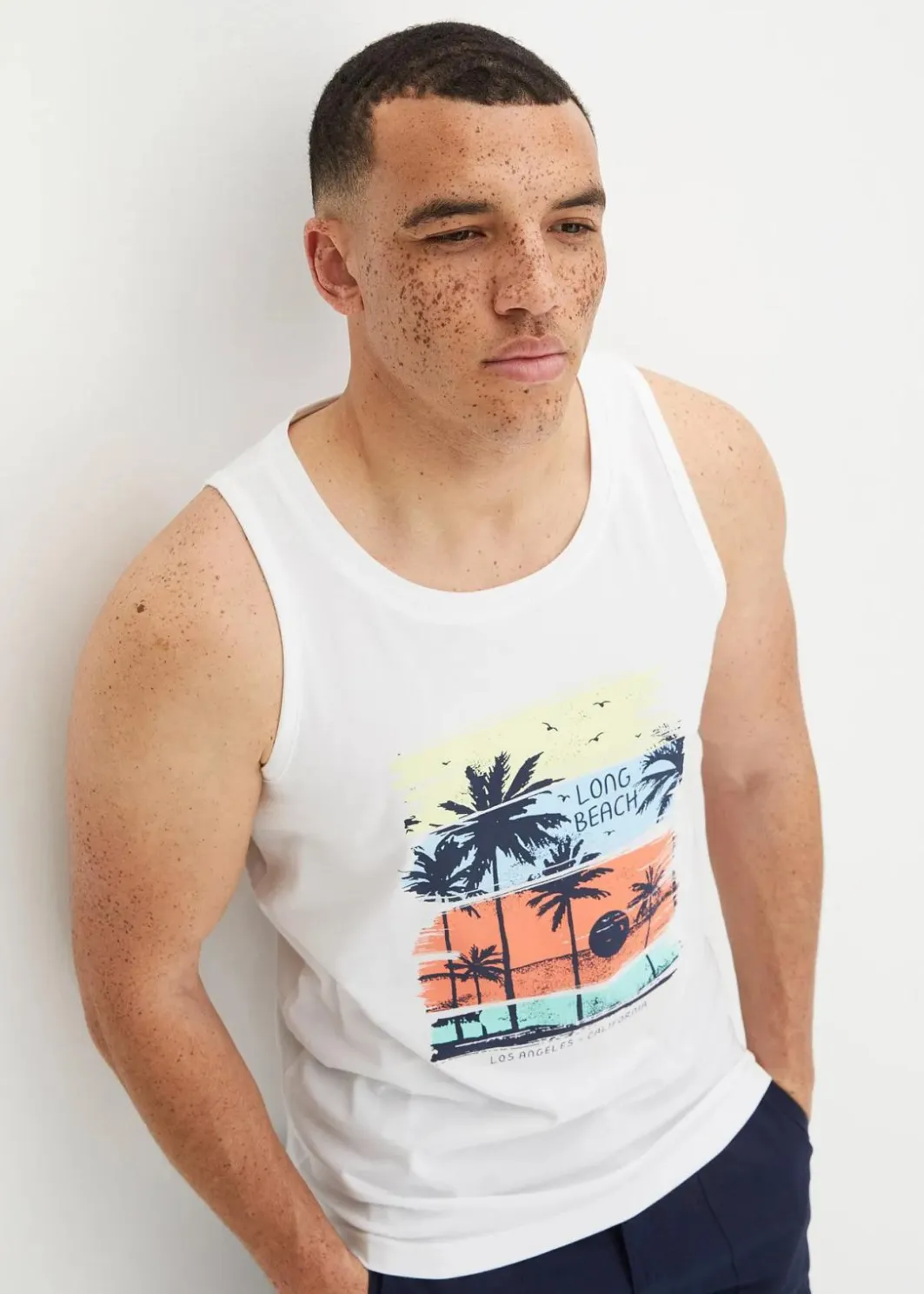 Herren bonprix Strandmode|Große Größen|Muskel-Shirt aus reiner Bio-Baumwolle