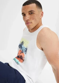 Herren bonprix Strandmode|Große Größen|Muskel-Shirt aus reiner Bio-Baumwolle