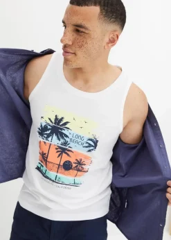 Herren bonprix Strandmode|Große Größen|Muskel-Shirt aus reiner Bio-Baumwolle