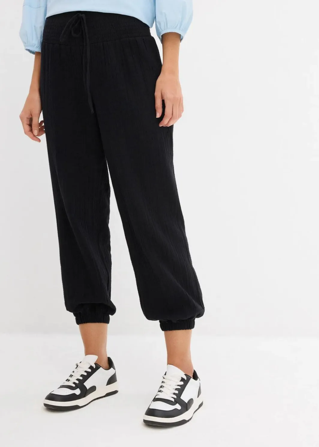 Best Musselin Hose mit Smockbund Damen Hosen|Bekleidung·Kleider