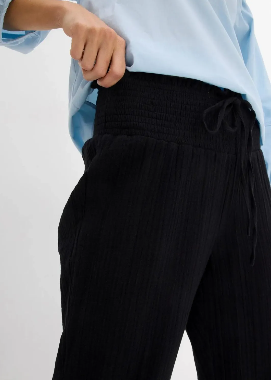 Best Musselin Hose mit Smockbund Damen Hosen|Bekleidung·Kleider