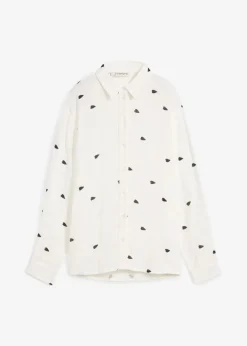 Clearance Musselin-Bluse mit Herzen Damen Blusen & Tuniken|Bekleidung·Jacken & Mäntel