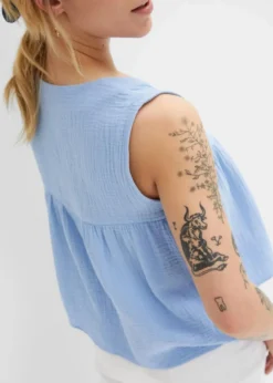 Musselin-Blusentop Damen Bekleidung·Jacken & Mäntel|Blusen & Tuniken