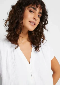 Discount Musselin-Blusentop aus reiner Baumwolle Damen Blusen & Tuniken|Bekleidung·Jacken & Mäntel