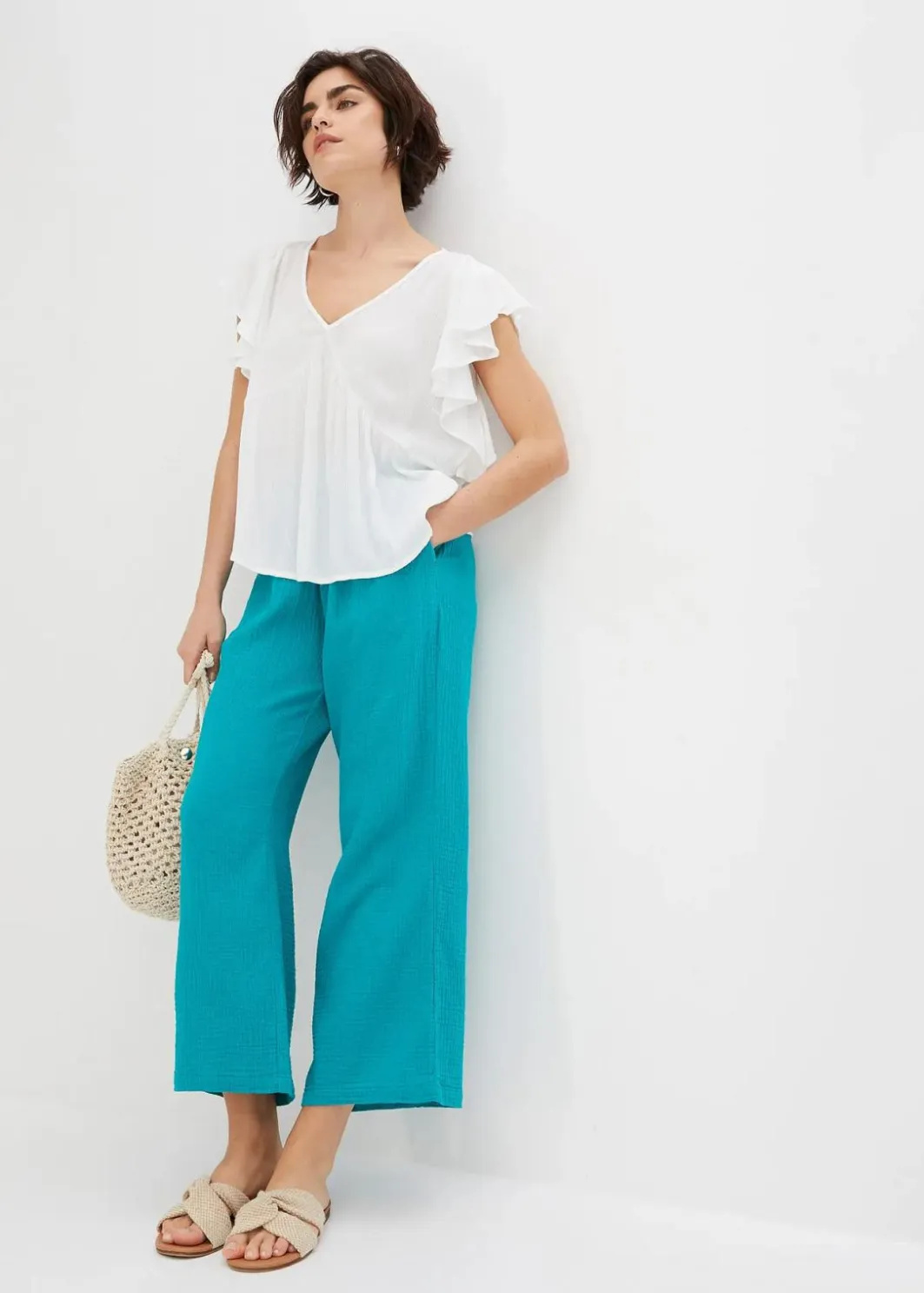 Damen bonprix Hosen|Bekleidung·Kleider|Musselin-Culotte aus Baumwolle