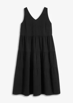 Damen bonprix Kleider|Bekleidung·Pullover & Strickjacken|Musselin-Kleid aus reiner Baumwolle