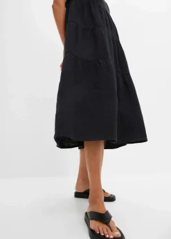 Damen bonprix Kleider|Bekleidung·Pullover & Strickjacken|Musselin-Kleid aus reiner Baumwolle