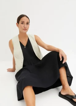 Damen bonprix Kleider|Bekleidung·Pullover & Strickjacken|Musselin-Kleid aus reiner Baumwolle