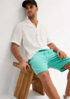 Herren bonprix Große Größen|Shorts|Musselin-Shorts aus reiner Baumwolle, Regular Fit