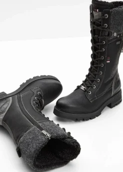 Damen Mustang High Heels|Gefütterte Winterschuhe|Schnürstiefel