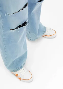Outlet Sneaker mit Stickerei Damen High Heels|Sneaker