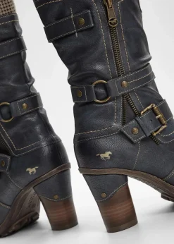 Damen Mustang High Heels|Gefütterte Winterschuhe|Stiefel