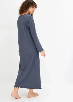 Damen bonprix Wäsche·Nachtwäsche|Nachhaltigere Materialien|Nachthemd mit Rüschen