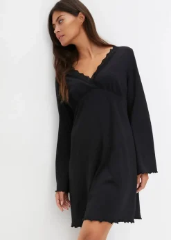 Damen bonprix Wäsche·Nachtwäsche|Nachhaltigere Materialien|Nachthemd mit zarter Spitze