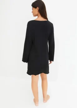 Damen bonprix Wäsche·Nachtwäsche|Nachhaltigere Materialien|Nachthemd mit zarter Spitze
