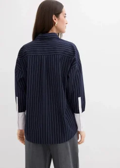 Damen bonprix Bekleidung·Jacken & Mäntel|Blusen & Tuniken|Nadelstreifenbluse aus Viskose-Mix