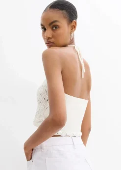 Clearance Neckholder Stricktop Damen Strickmode|Shirts & Tops