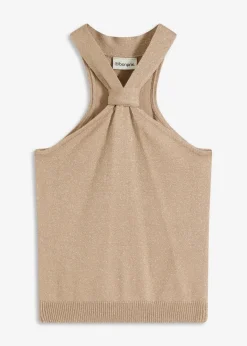 Online Neckholder Top mit softer Viskose Damen Strickmode|Shirts & Tops