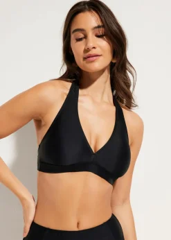 Damen bonprix Nachhaltigere Materialien|Mix & Match|Neckholder-Bikinioberteil mit V-Ausschnitt