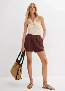 Online Neckholder-Top mit gehämmerter Deko-Schnalle Damen Shirts & Tops