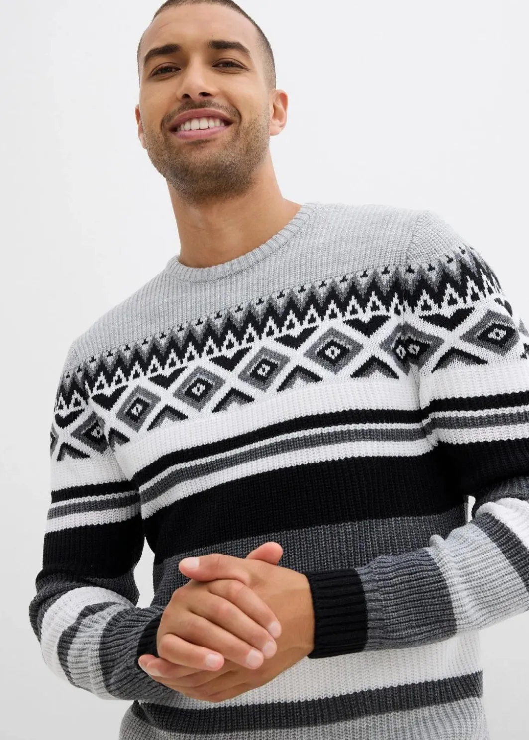 Herren bonprix Große Größen|Pullover & Strickjacken|Norweger-Pullover