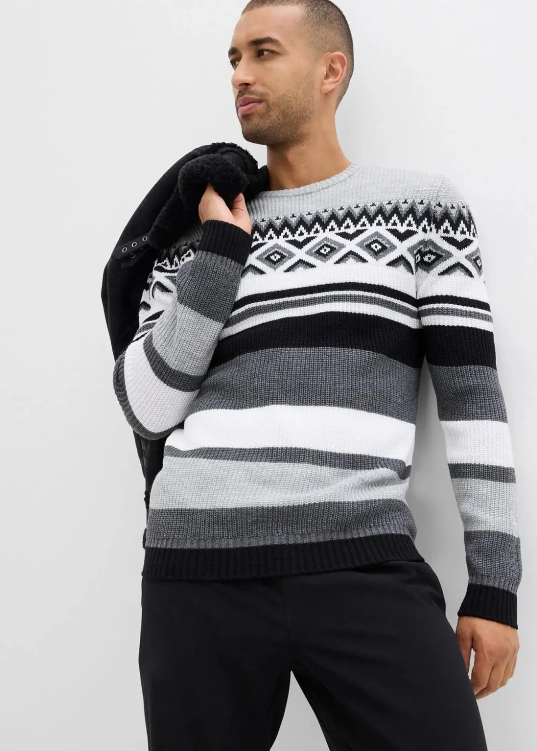 Herren bonprix Große Größen|Pullover & Strickjacken|Norweger-Pullover