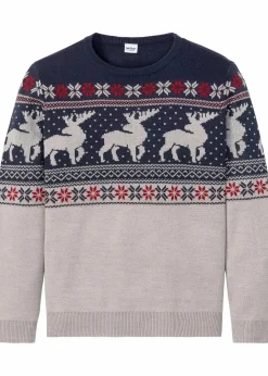 Herren bonprix Pullover & Strickjacken|Große Größen|Norweger-Pullover